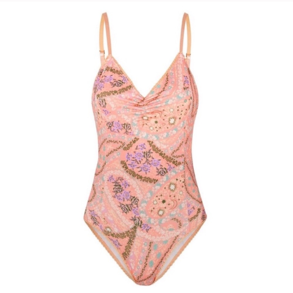 Spell City Lights Bodysuit in Peach - Picture 2 of 8